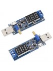 USB DC-DC преобразователь 3.5-12V to 1.2-24V 2W, с дисплеем и регулировкой, USB и micro-USB входы