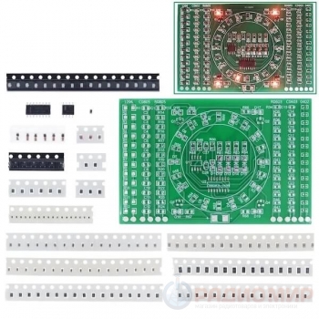 Радиоконструктор "Обучение навыкам пайки + Бегущие огни на NE555 + CD4017"