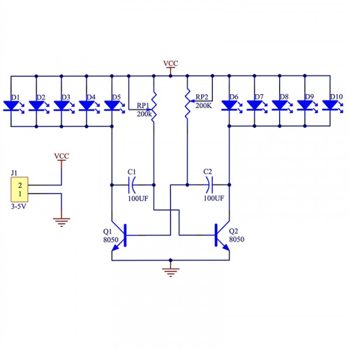 Бегущие огни 10 LED DIY