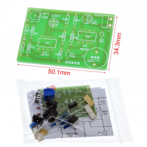 Набор температурной сигнализации со звуковым и световым оповещением - Temperature Buzzer Kit 5V