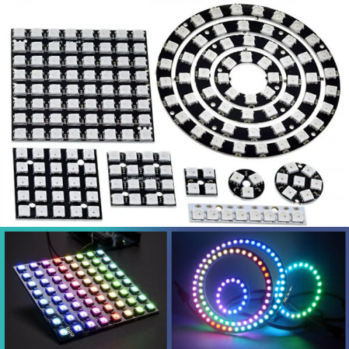 Модуль из 16 RGB светодиодов WS2812, 4х4, 16bit, квадрат