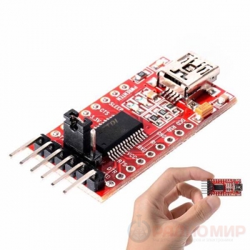 Переходник USB-UART на FTDI (FT232RL) USB mini, 6pin