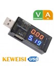 USB тестер напряжения и тока Keweisi KWS-10VA, 3А, 3-9V