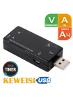 USB тестер напряжения и тока Keweisi KWS-A16, 3А, 4-30V