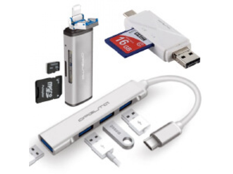 USB-C, Lightning хабы и кардридеры.