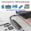 USB-С хаб (концентратор) USB 2.0/3.0 с подзарядкой Hoco HB24