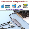 USB-С переходник (HDTV + USB3.0 + USB2.0 + Type-C PD) Hoco HB27