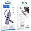 Сетевой адаптер USB-С LAN + хаб 3×USB 3.0 Hoco HB34