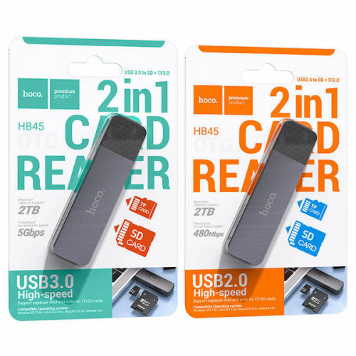 Кардридер Hoco HB45 USB-A 3.0 → SD и microSD до 2 ТБ