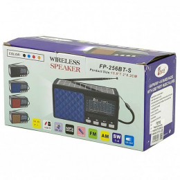 Радио Fepe FP-256BT-S | Bluetooth, MP3, солнечная зарядка