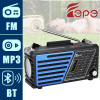 Радио Fepe FP-283BT с Bluetooth, USB, microSD, фонариком и аккумулятором