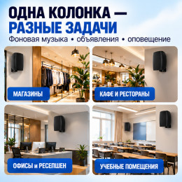 Настенная колонка 20 Вт, 70/100 В или 8 Ом, SPN02