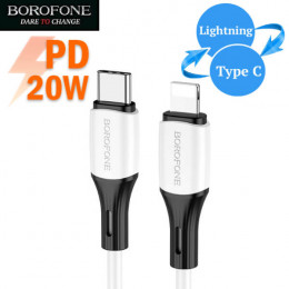 Кабель Type-C → Lightning PD 20Вт, 1м, силикон, Borofone BX79