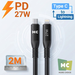 Кабель Type-C Lightning 27W 2м силиконовый K83ia