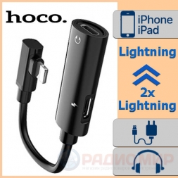 Lightning адаптер 2-в-1 для наушников и зарядки Hoco LS18