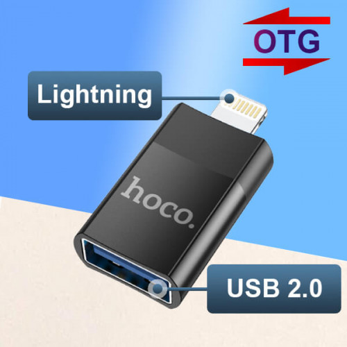 OTG переходник Lightning на USB 2.0 Hoco UA17