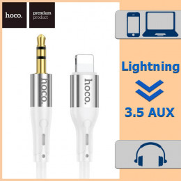 Аудио кабель Lightning → 3.5 мм, 1 м, Hoco UPA22 (силикон)