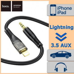 Аудио кабель Lightning → 3.5 мм, 1 м, Hoco UPA25 (нейлон)