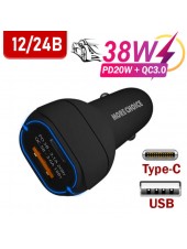 Зарядка в авто Type-C+USB, PD20W MoreChoice AC32