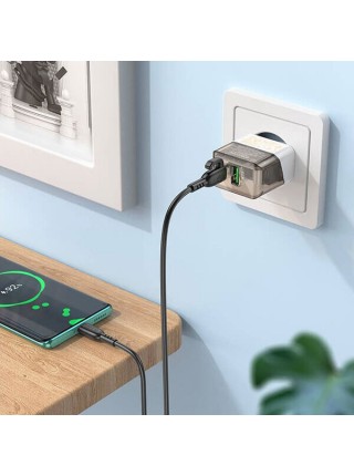 Сетевая зарядка 20Вт, USB-C + USB, Borofone BA80A