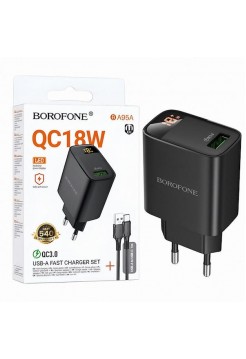 Сетевая зарядка 18Вт, USB, дисплей, Borofone BA95A
