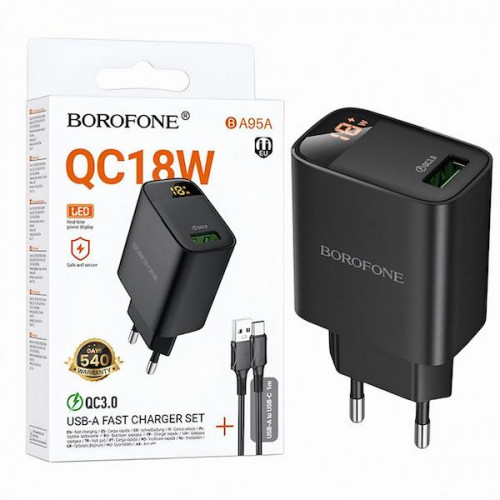 Сетевое зарядное USB устройство Borofone BA95A QC3.0