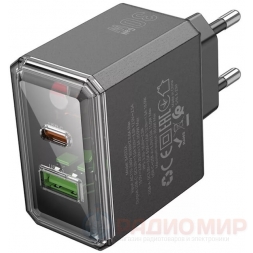 Сетевая зарядка 30Вт, USB-C + USB, Borofone BAS32A