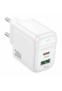 Сетевая зарядка 30Вт, USB-C + USB, Borofone BAS45A