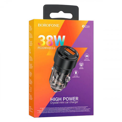 Автомобильное зарядное устройство Borofone BZ20 (QC + PD, до 38W)