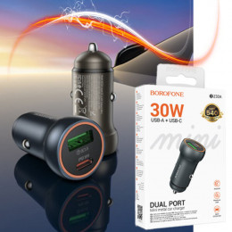 Зарядка в авто Type-C+USB, PD30W Borofone BZ32A