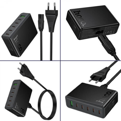 Зарядное устройство Hoco C152A USB-Cх5 67W USB-A 18W GaN