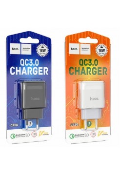 Сетевая зарядка 18Вт, USB, Hoco C72Q