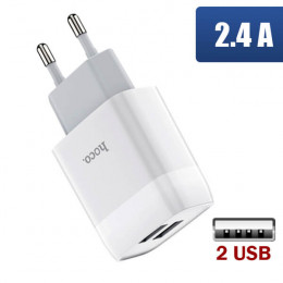 Сетевая зарядка 10Вт, 2хUSB, Hoco C73A