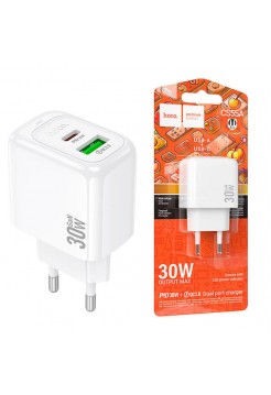Сетевая зарядка 30Вт, USB-C + USB, Hoco CS55A