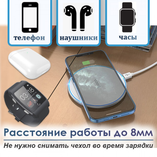 CW6 Pro Easy, беспроводное зарядное устройство, выход 5W / 7.5W / 10W / 15W