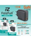 Зарядное устройство FaizFull FC128 USB-Cх3 67W USB-A 20W GaN