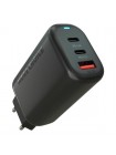 Сетевая зарядка More Choice NC79a 65W GaN, 2x USB-C + USB-A, быстрая зарядка PD