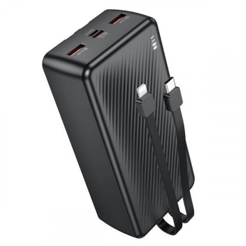 Power bank Borofone BJ57B 30000 mAh PD 20W + QC 22.5W со встроенными кабелями Type-C и Lightning