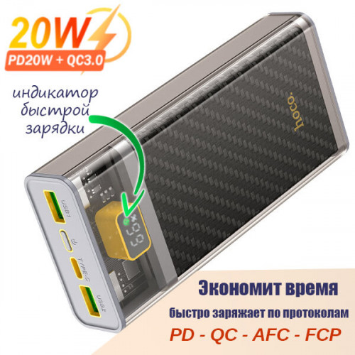 Power Bank, внешний аккумулятор, Hoco J103A Discovery Edition 20000мА