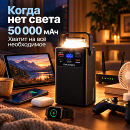 Повербанк 50000 мАч 20W c кабелями SMP05B