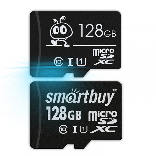 Карта памяти SD micro 128 Гб с адаптером