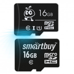 Карта памяти microSD  16Гб SmartBuy