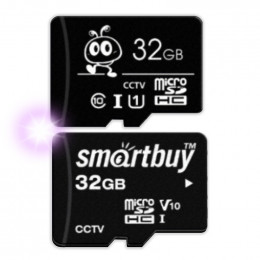 Карта памяти microSD  32Гб SmartBuy, FullHD видео