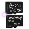 Карта памяти microSD 64GB Smartbuy Advanced U3 V30 с адаптером
