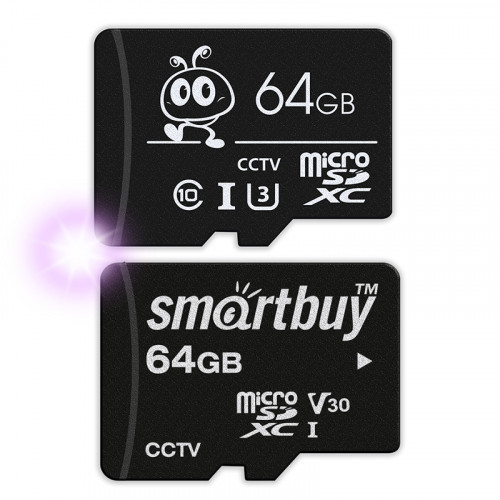 Карта памяти microSD 64GB Smartbuy Advanced U3 V30 с адаптером
