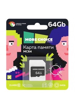 Карта памяти microSD  64Гб (MoreChoice V10)