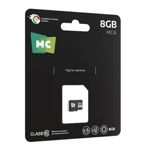 Карта памяти microSD More choice 8GB Class 10 V10 (чёрная)