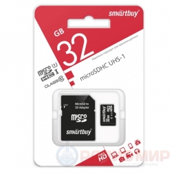 Карта памяти SD micro  32 Гб (+адаптер)