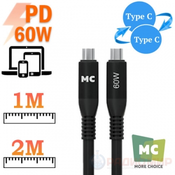 Кабель USB Type-C ↔ Type-C More Choice K83aa (1м / 2м)