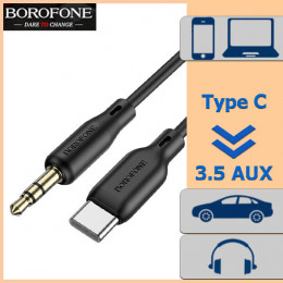Аудио кабель Type-C → 3.5 мм, 1 м, Borofone BL18 (силикон)